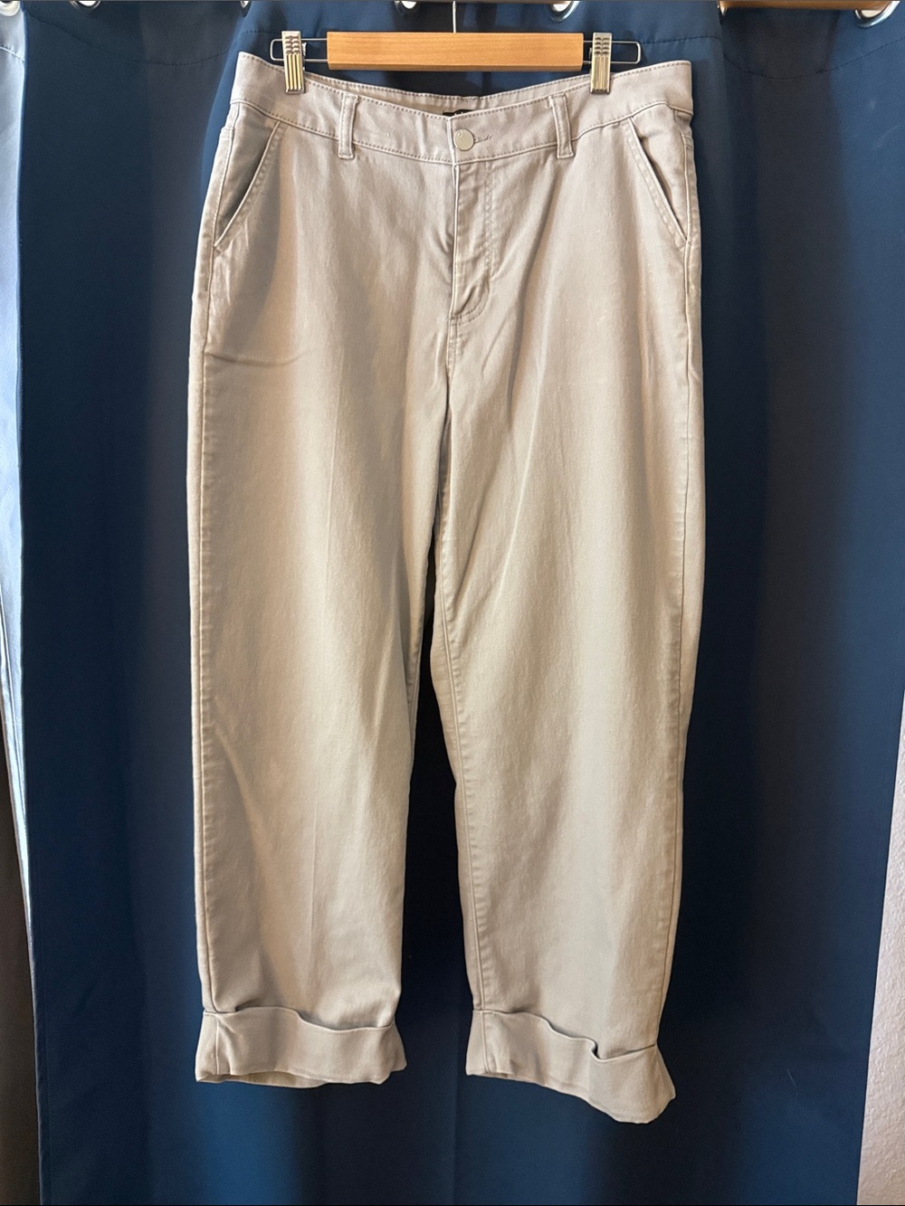 d. jeans Cropped Chino Pants in Light Beige